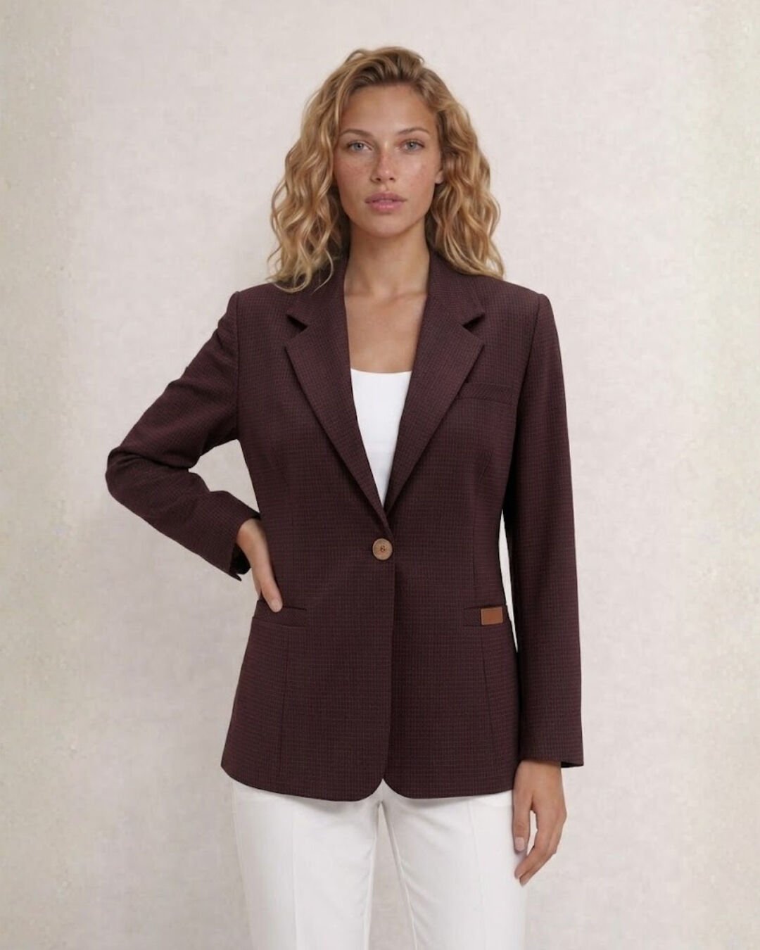 Ester Kışlık Blazer Ceket - BORDO