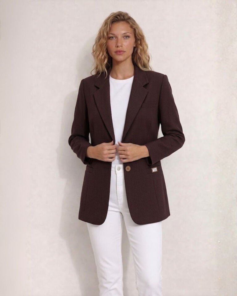 Ester Kışlık Blazer Ceket - BORDO