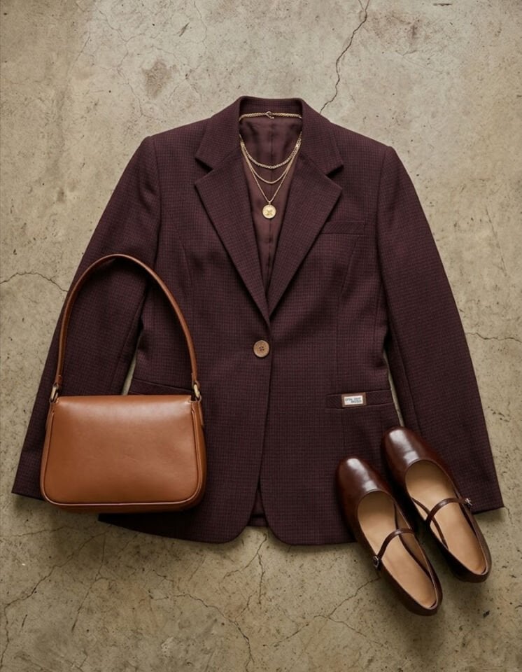 Ester Kışlık Blazer Ceket - BORDO