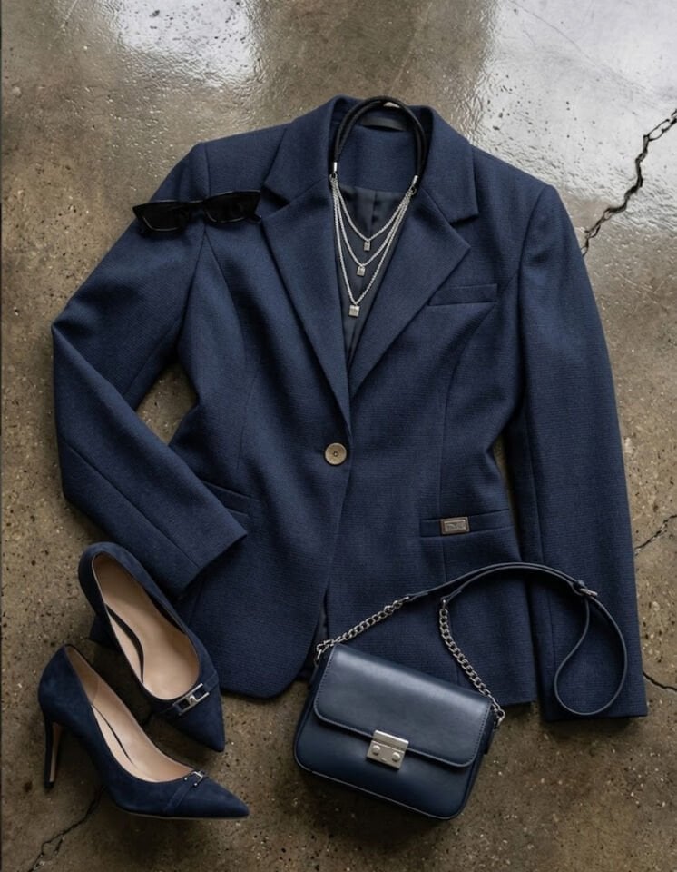 Ester Kışlık Blazer Ceket - LACİVERT