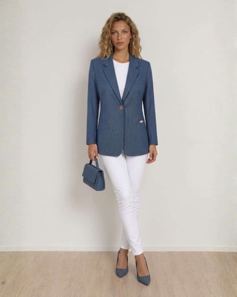 Ester Kışlık Blazer Ceket - MAVİ