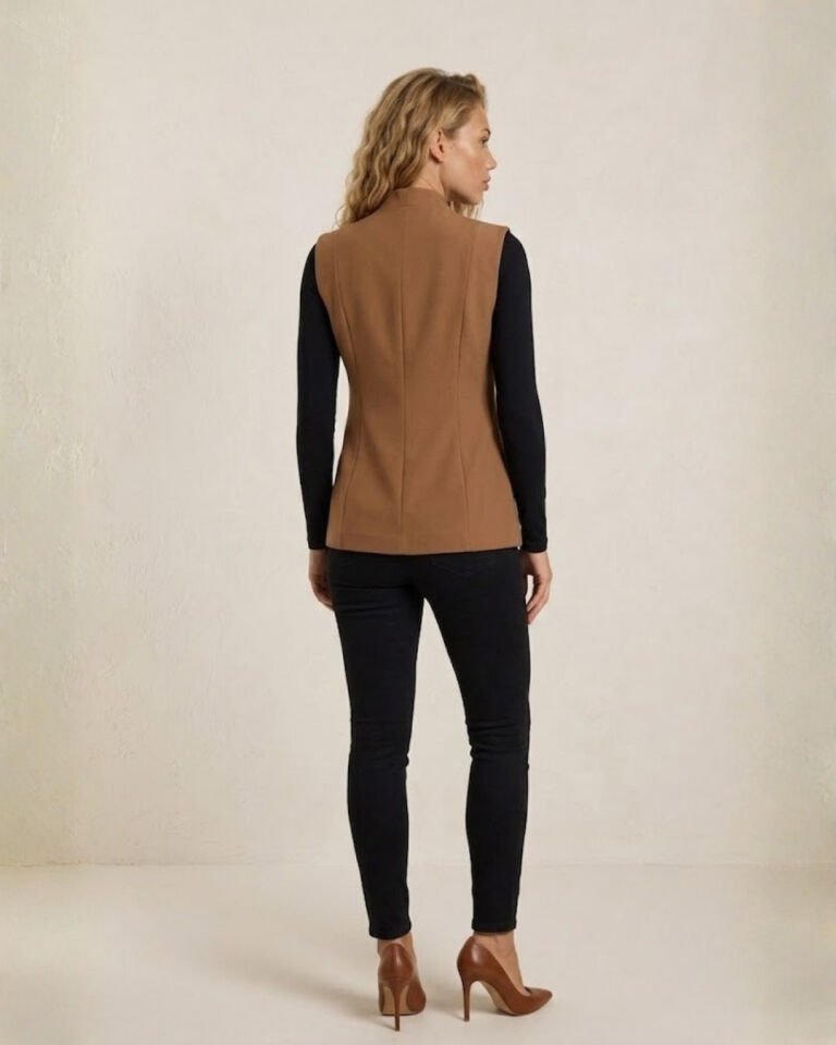 Nora Canvas Yelek - CAMEL