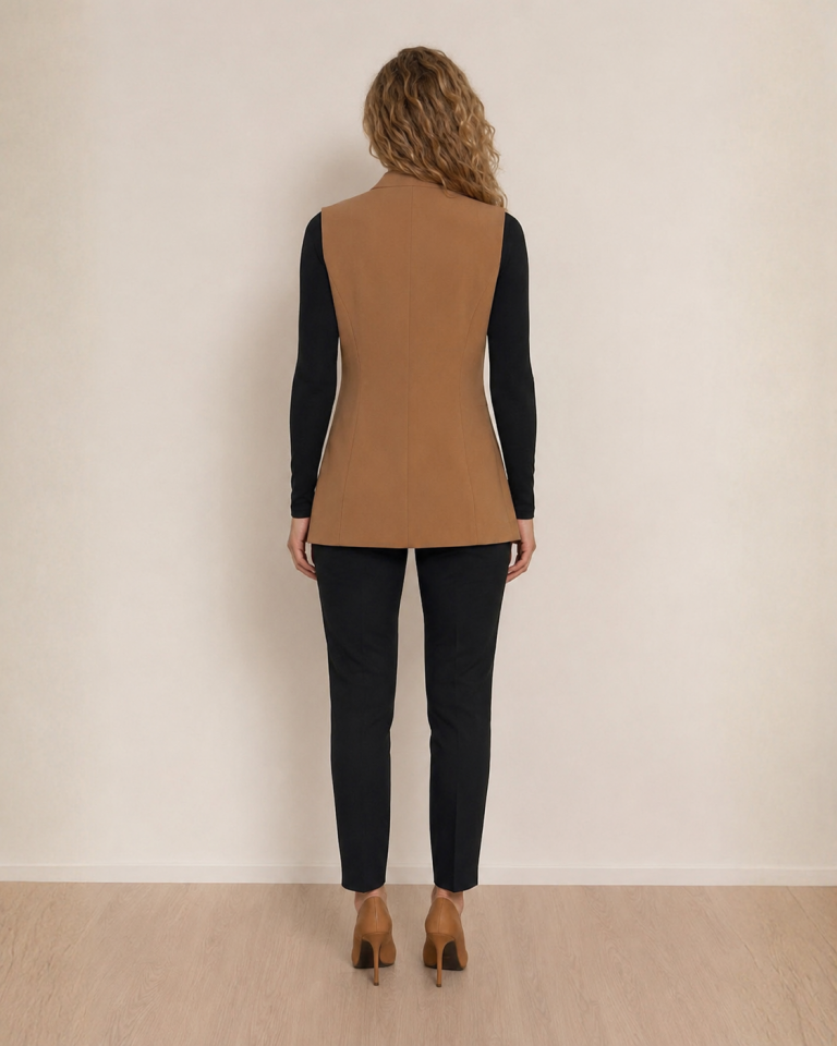 Nora Canvas Yelek - CAMEL