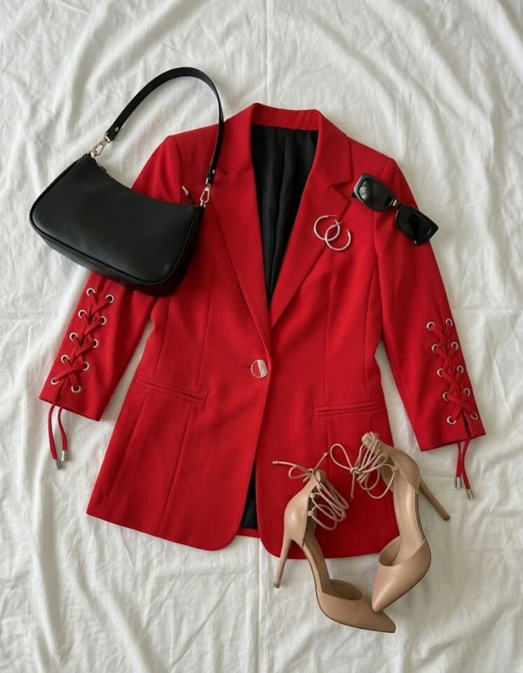 Sofia Blazer Ceket - KIRMIZI