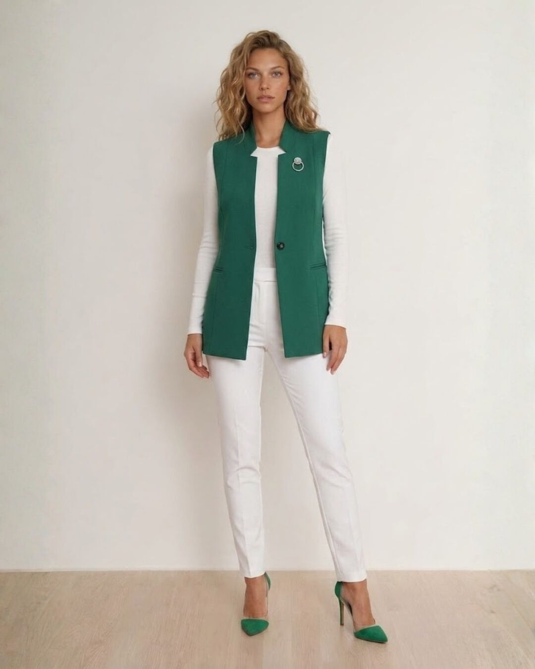 Nora Canvas Yelek - YEŞİL