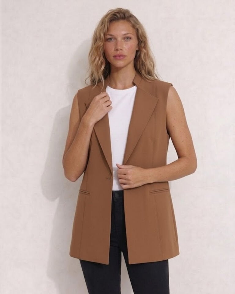 Marta Canvas Yelek - CAMEL