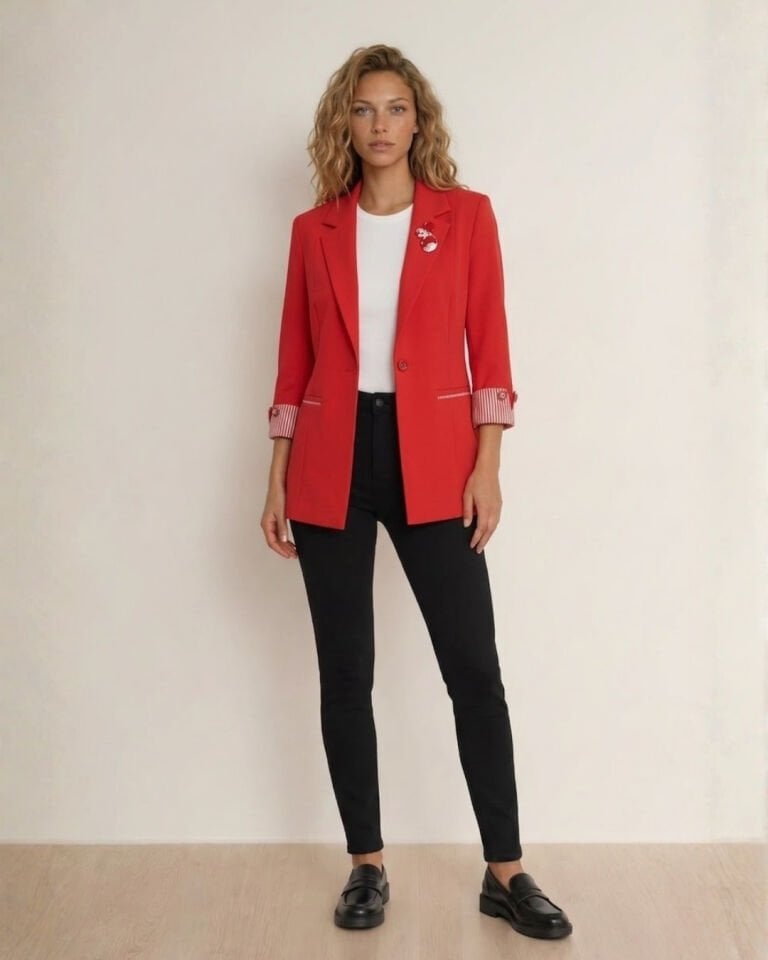 Amara Blazer Ceket - KIRMIZI