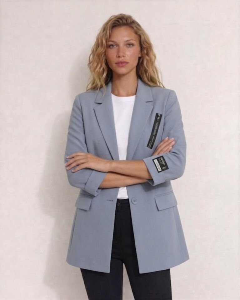 Zoe Yazlık Blazer Ceket - BUZ MAVİ