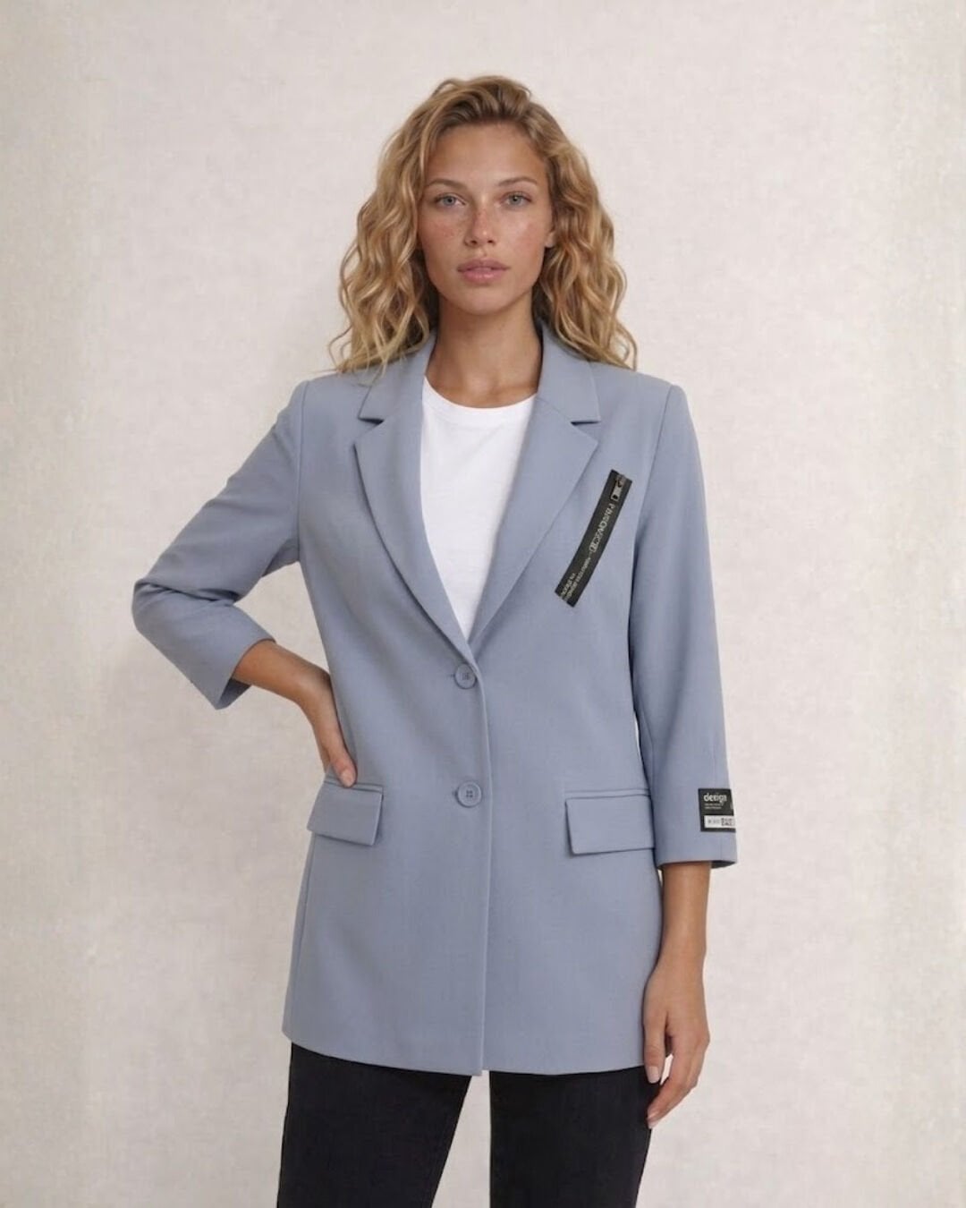 Zoe Yazlık Blazer Ceket - BUZ MAVİ