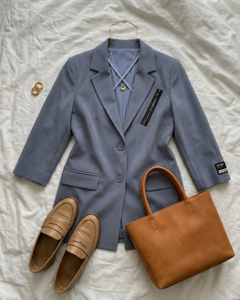 Zoe Yazlık Blazer Ceket - BUZ MAVİ
