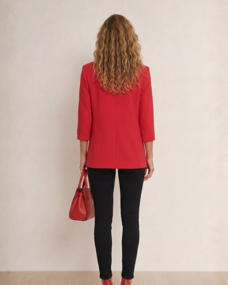 Zoe Yazlık Blazer Ceket - KIRMIZI