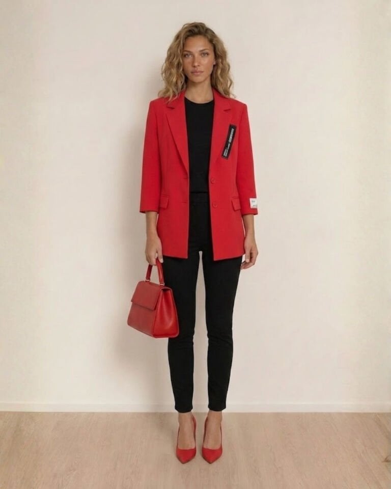 Zoe Yazlık Blazer Ceket - KIRMIZI
