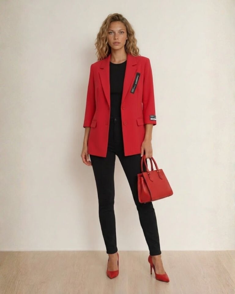 Zoe Yazlık Blazer Ceket - KIRMIZI