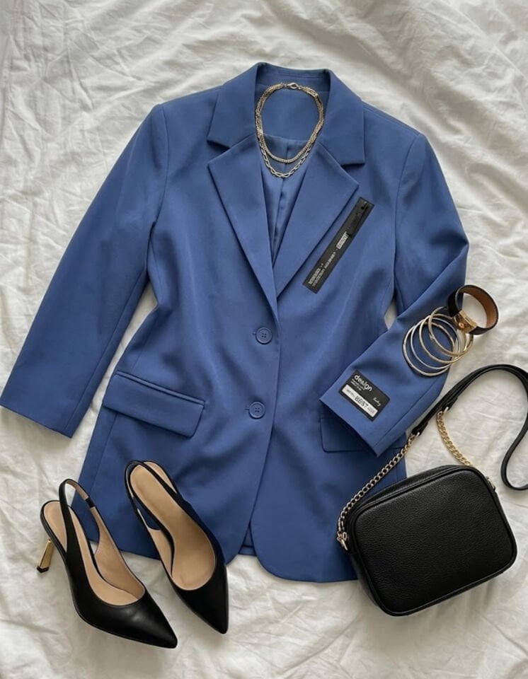 Zoe Yazlık Blazer Ceket - AÇIK LACİVERT