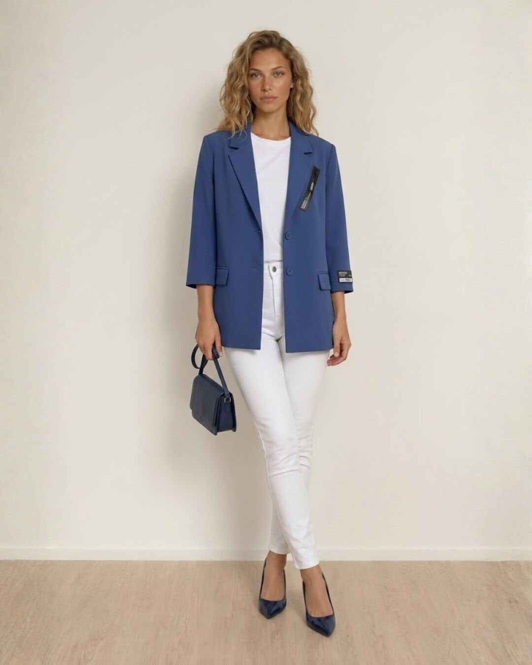 Zoe Yazlık Blazer Ceket - AÇIK LACİVERT