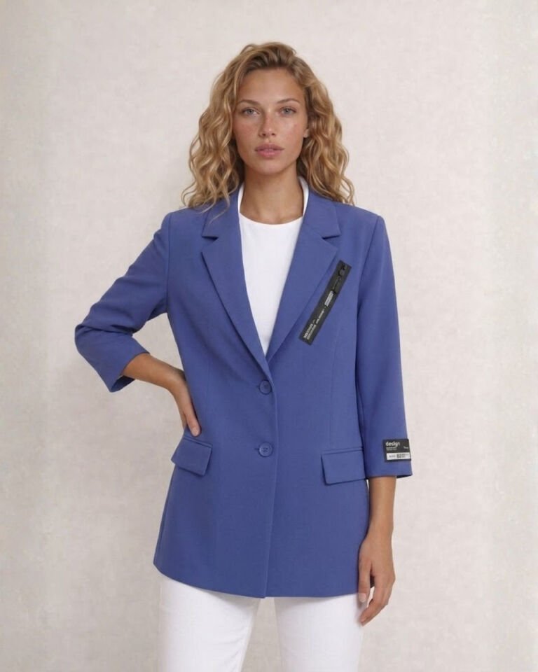 Zoe Yazlık Blazer Ceket - AÇIK LACİVERT