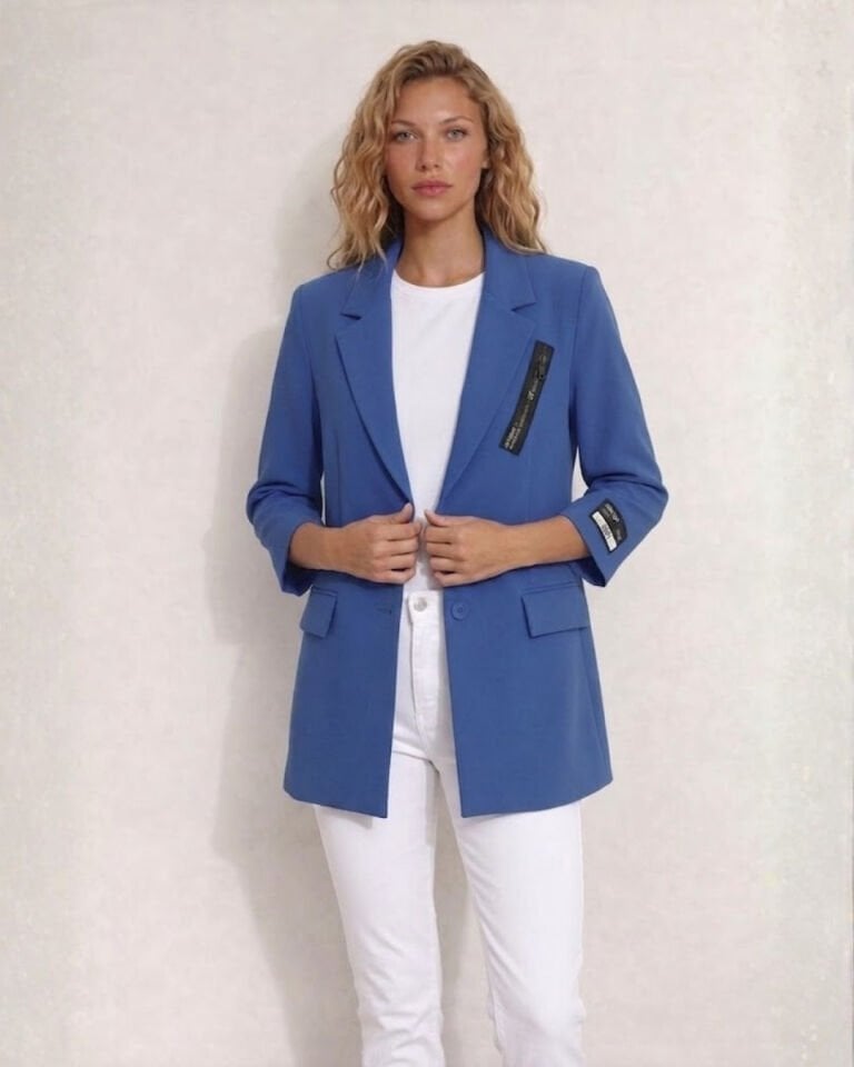 Zoe Yazlık Blazer Ceket - AÇIK LACİVERT
