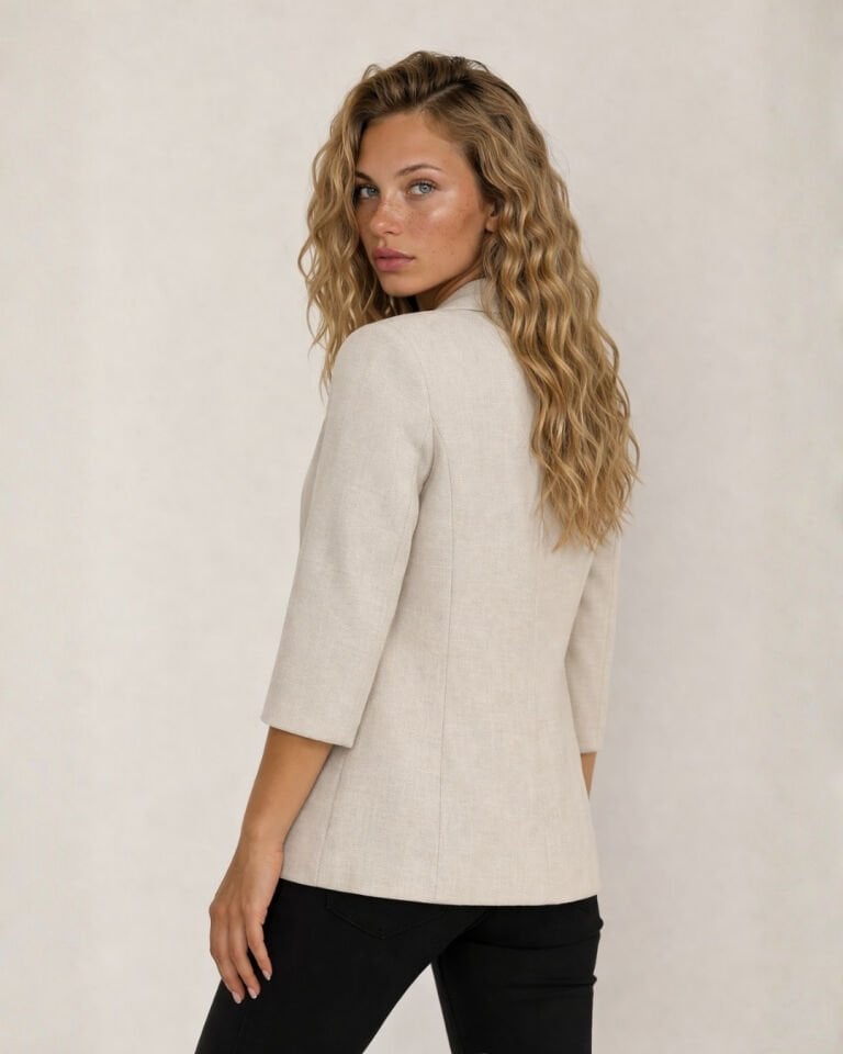 Alice Blazer Keten Ceket - BEJ