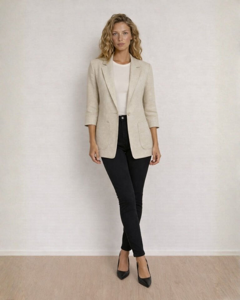 Alice Blazer Keten Ceket - BEJ