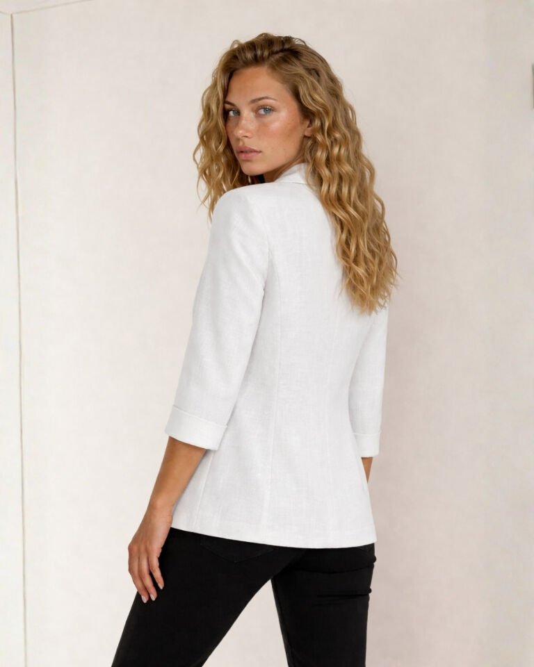 Alice Blazer Keten Ceket - BEYAZ