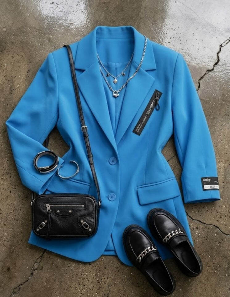 Zoe Yazlık Blazer Ceket - MAVİ