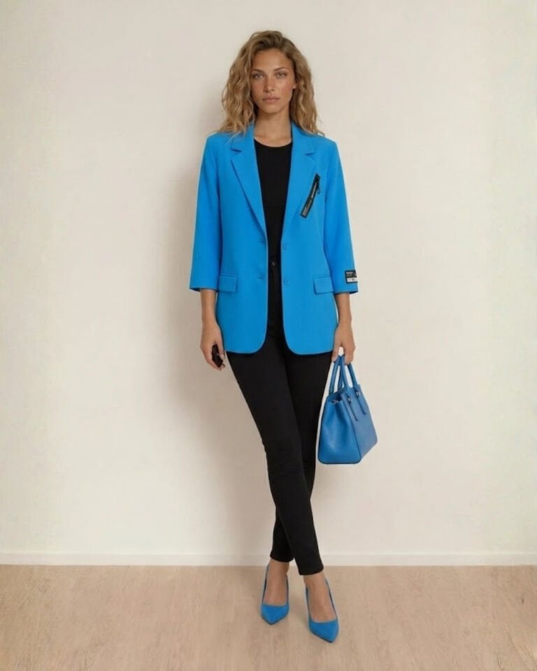 Zoe Yazlık Blazer Ceket - MAVİ