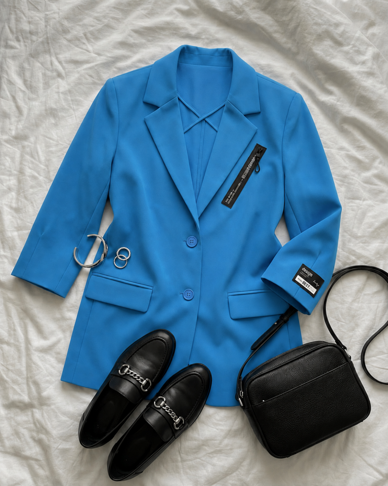 Zoe Yazlık Blazer Ceket - MAVİ