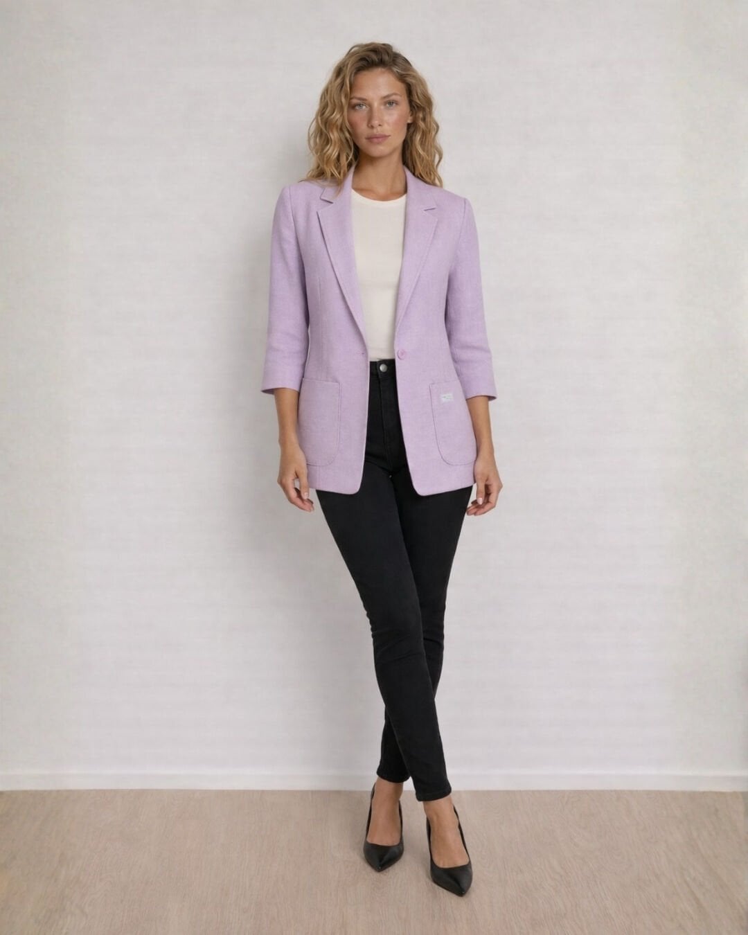Alice Blazer Keten Ceket - LİLA