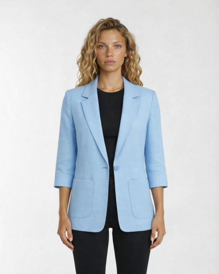 Alice Blazer Keten Ceket - MAVİ