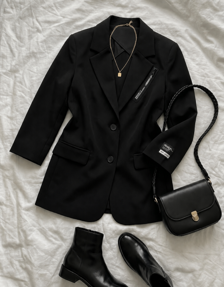 Zoe Yazlık Blazer Ceket - SİYAH
