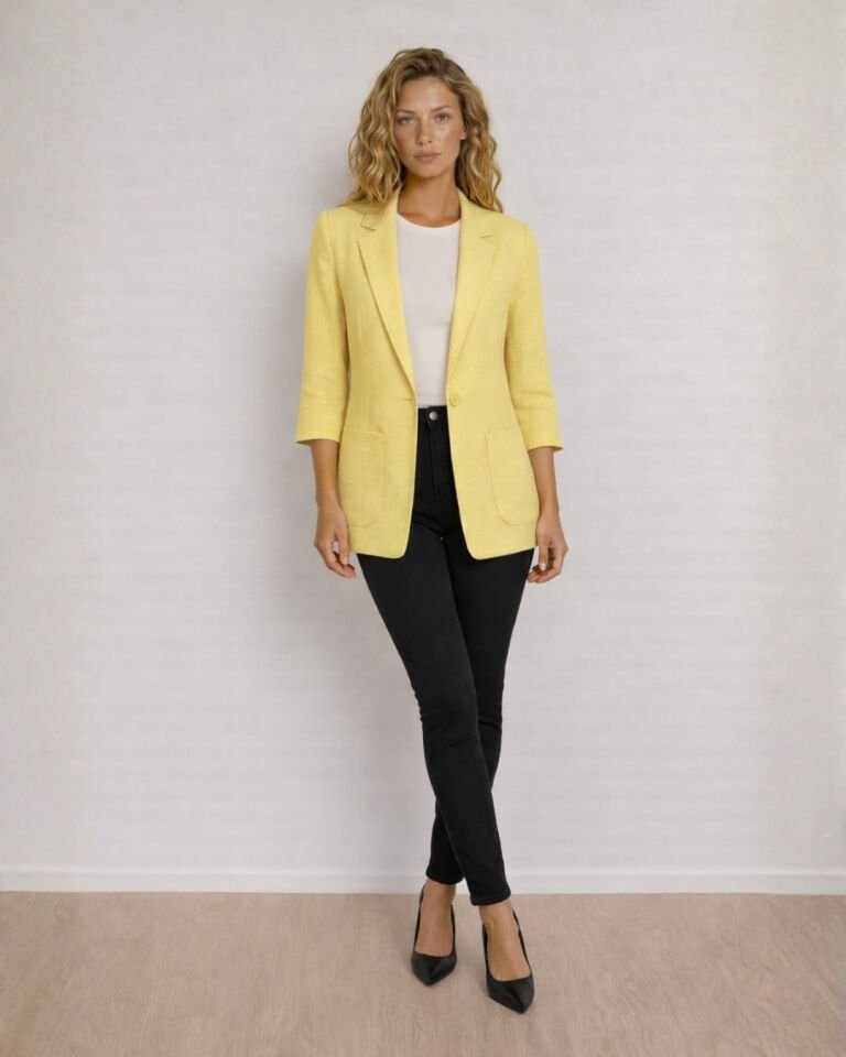Alice Blazer Keten Ceket - SARI