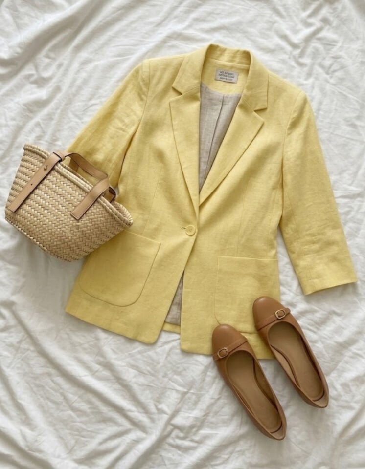 Alice Blazer Keten Ceket - SARI