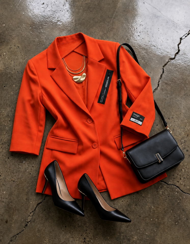 Zoe Yazlık Blazer Ceket - TURUNCU