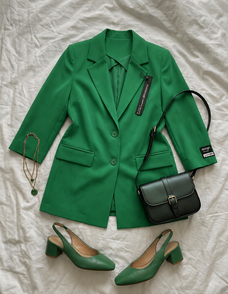 Zoe Yazlık Blazer Ceket - YEŞİL