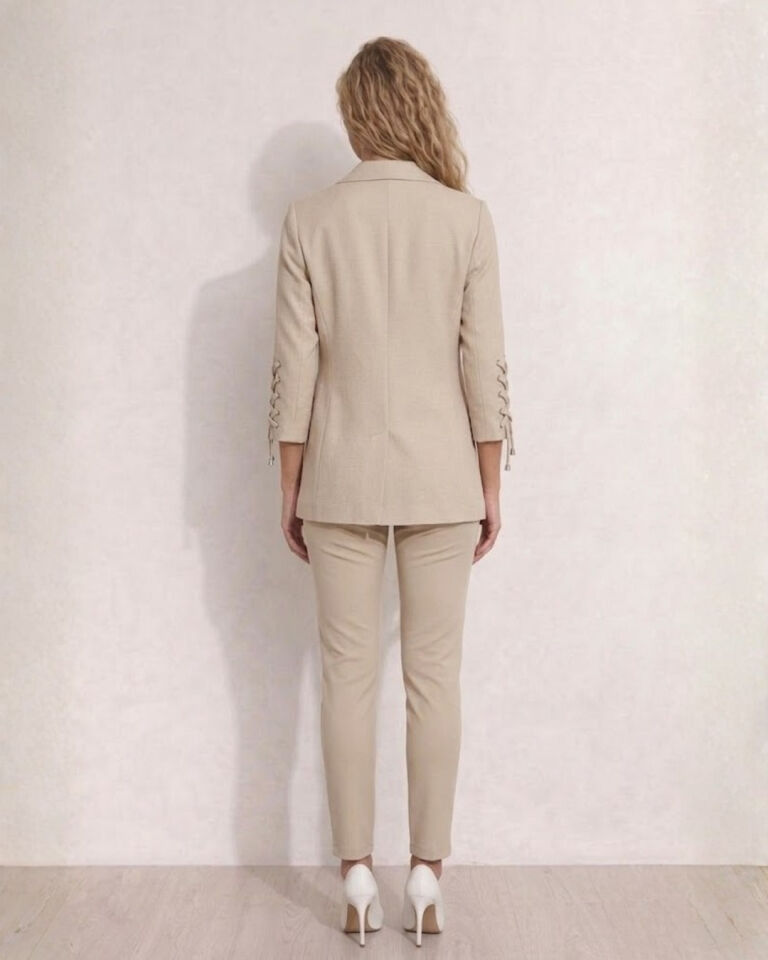Mia Yazlık Blazer Ceket & Pantolon Takım - BEJ