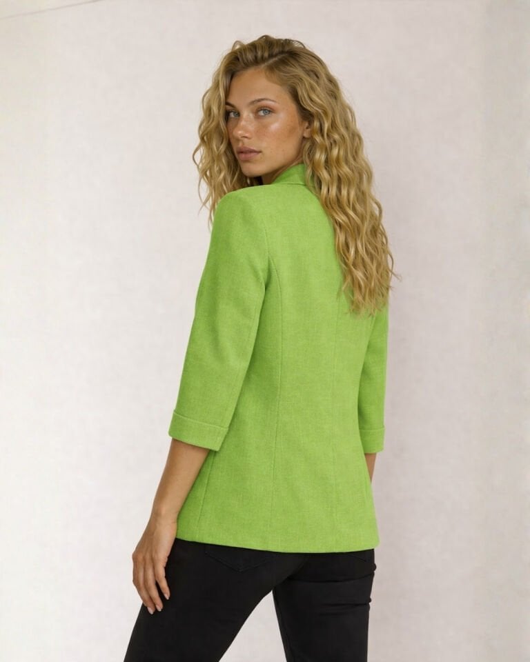 Alice Blazer Keten Ceket - YEŞİL