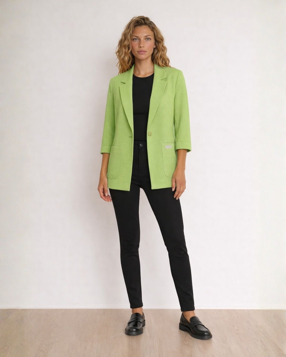 Alice Blazer Keten Ceket - YEŞİL