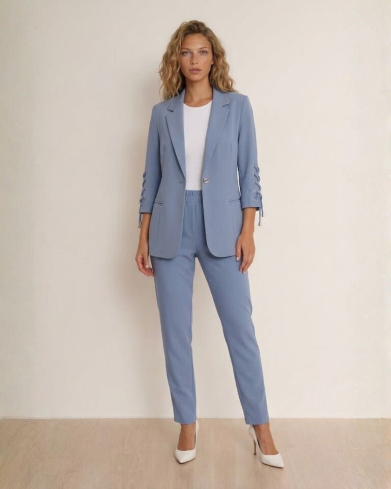 Mia Yazlık Blazer Ceket & Pantolon Takım - BUZ MAVİ