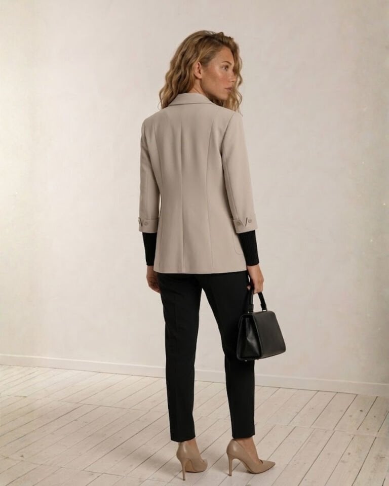 Elena Yarım Kol Blazer Ceket - Bej