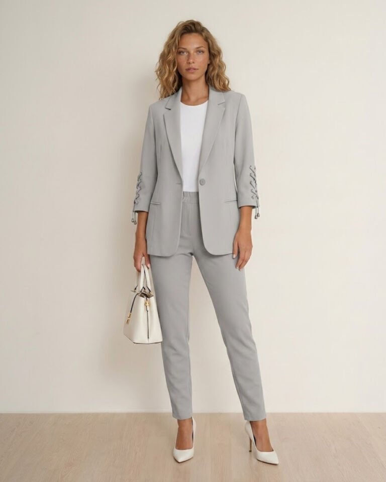 Mia Yazlık Blazer Ceket & Pantolon Takım - GRİ