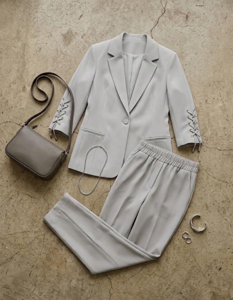 Mia Yazlık Blazer Ceket & Pantolon Takım - GRİ
