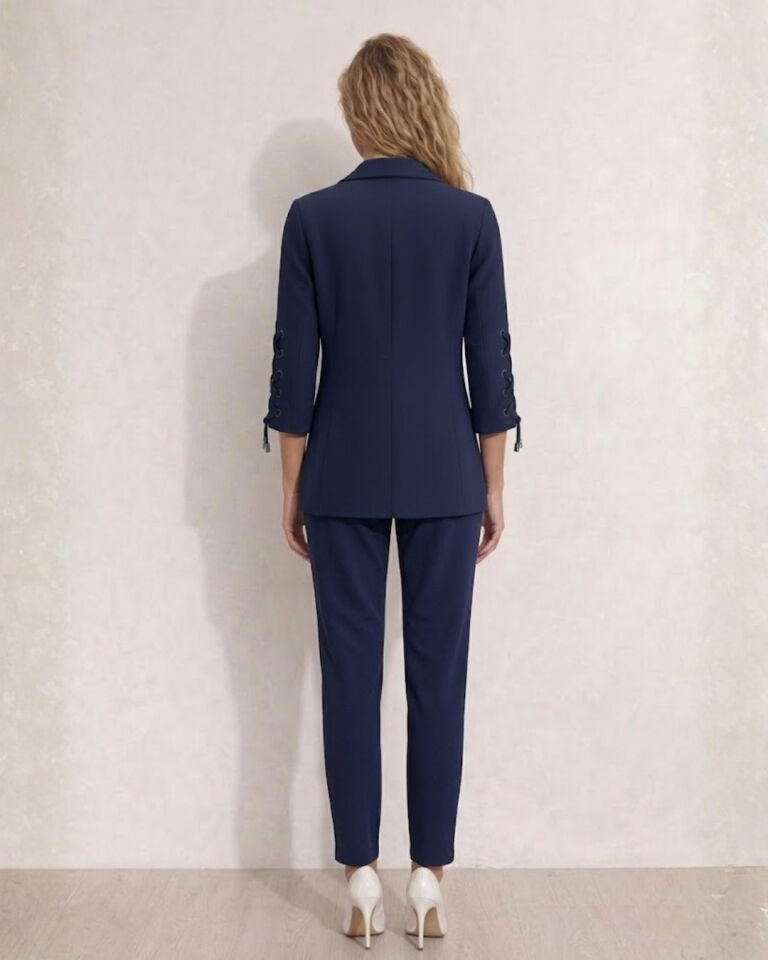 Mia Yazlık Blazer Ceket & Pantolon Takım - LACİVERT