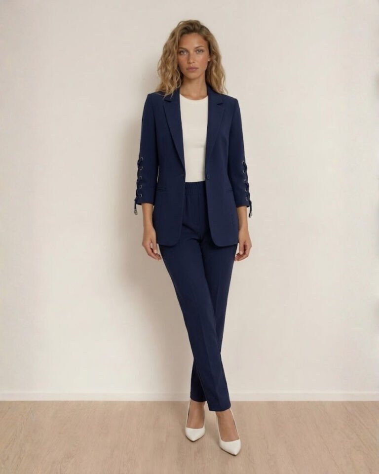 Mia Yazlık Blazer Ceket & Pantolon Takım - LACİVERT