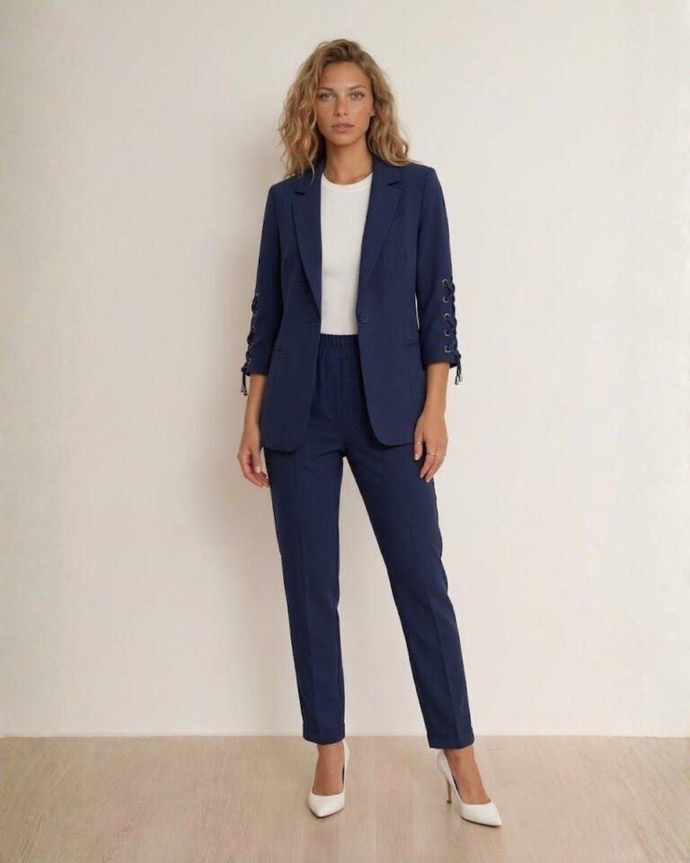Mia Yazlık Blazer Ceket & Pantolon Takım - LACİVERT
