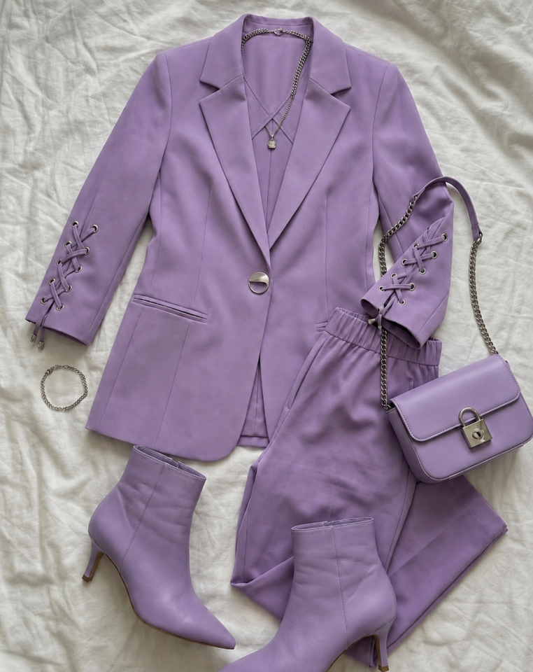 Mia Yazlık Blazer Ceket & Pantolon Takım - LİLA
