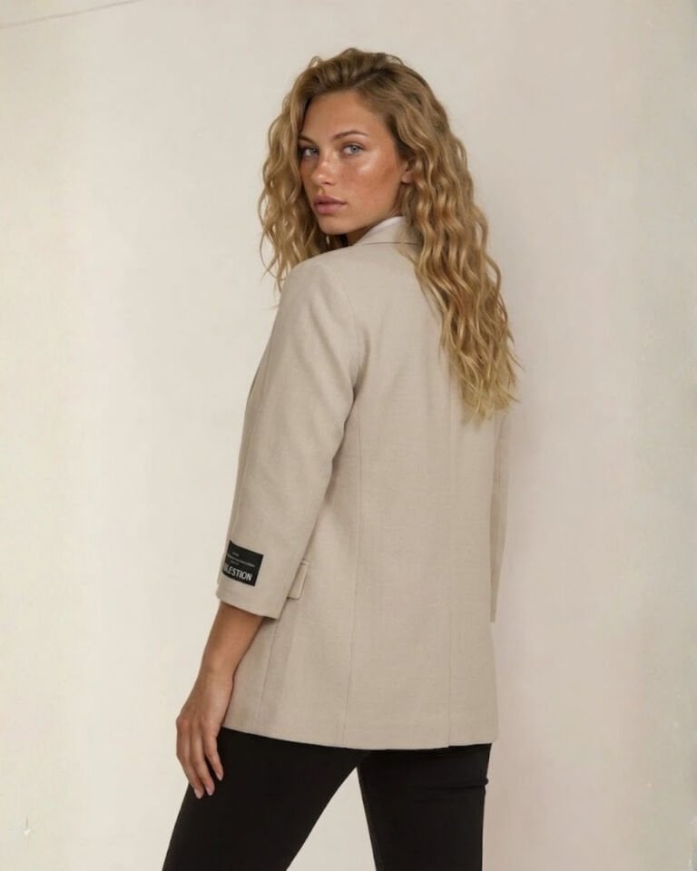 Alanis Yarım Kol Blazer Ceket - BEJ