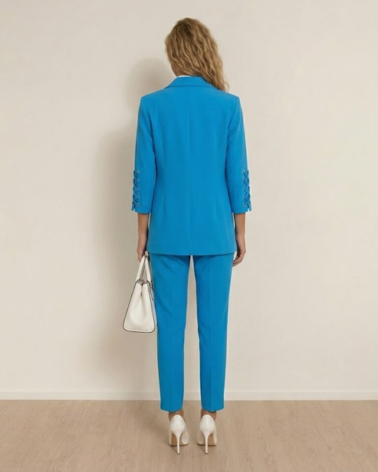 Mia Yazlık Blazer Ceket & Pantolon Takım - SAKS MAVİ