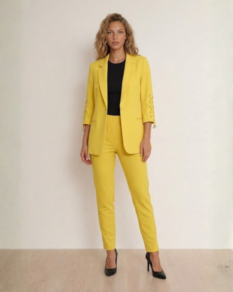 Mia Yazlık Blazer Ceket & Pantolon Takım - SARI