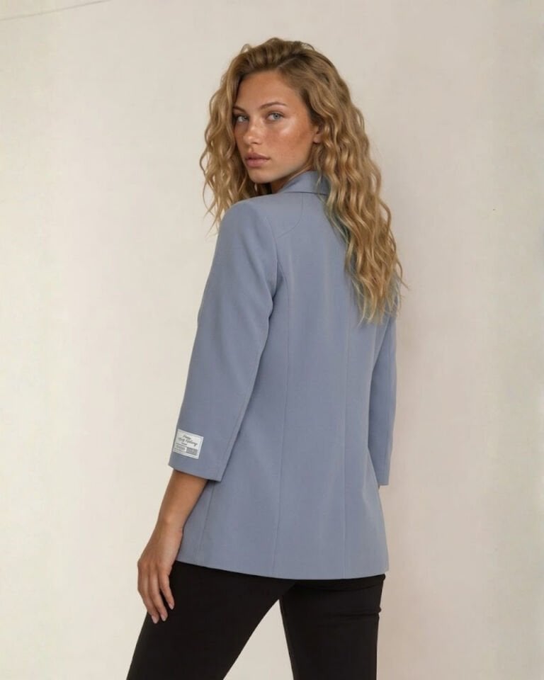 Alanis Yarım Kol Blazer Ceket - BUZ MAVİ