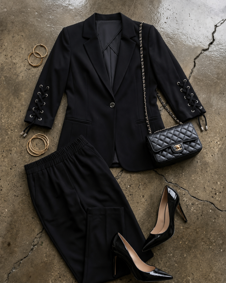 Mia Yazlık Blazer Ceket & Pantolon Takım - SİYAH